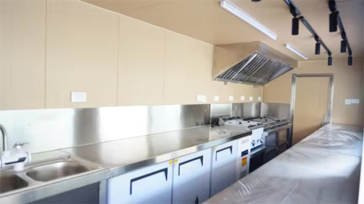 TIENDA DE CONTENEDOR DE 20 PIES PARA RESTAURANTE O CAFETERÍA