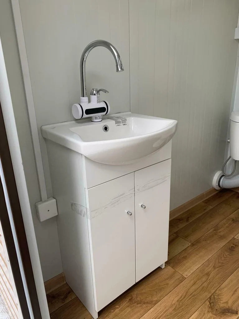 CONTENEDOR SANITARIO DOBLE CON DEPÓSITI DE RESIDUOS BLANCO
