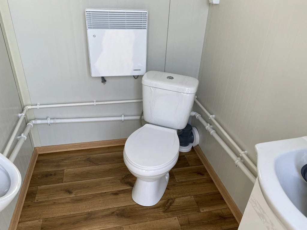 CONTENEDOR SANITARIO DOBLE CON DEPÓSITI DE RESIDUOS BLANCO