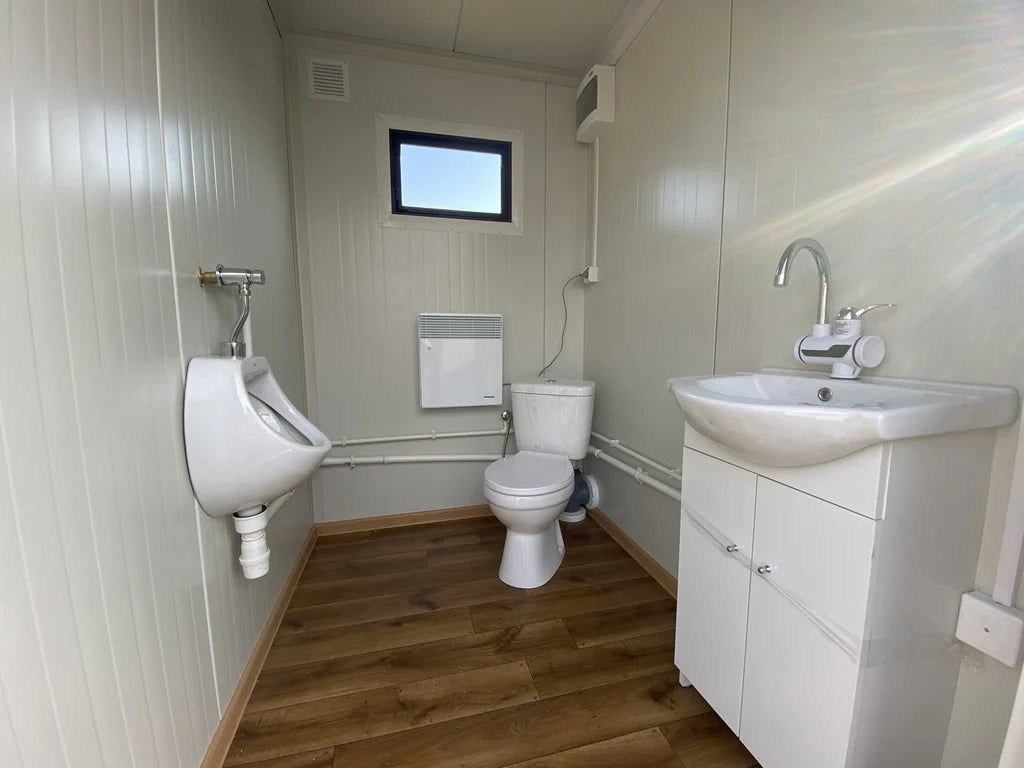 CONTENEDOR SANITARIO DOBLE CON DEPÓSITI DE RESIDUOS BLANCO